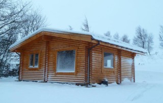 Scotsview Log Cabin Winter Arrives